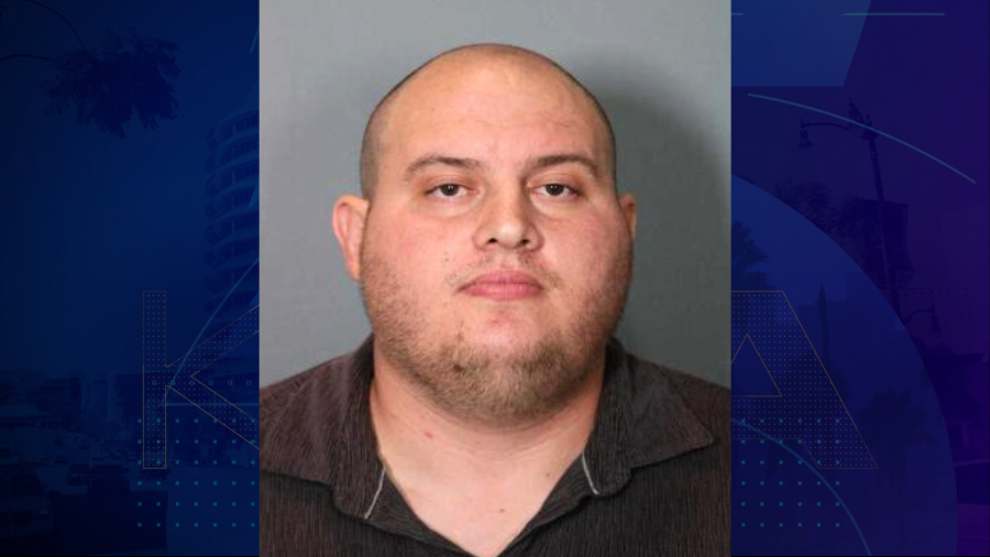 Anthony Oscar Alcala, 28, of Huntington Beach, is seen in a booking photo from the Orange County Sheriff’s Department.